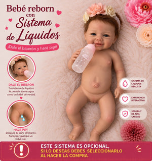Muñeca Reborn Silicona Pelo Chloe Niña 46cm / 2,7kg - Bebe 🍼 y hace Pis 💧