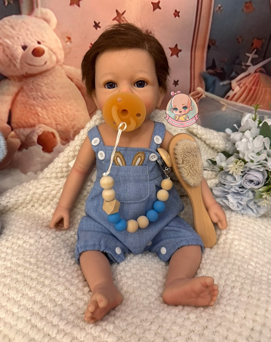 Muñeco Reborn Silicona Pelo Anuk Niño 40cm / 1,7kg - Bebe 🍼 y hace Pis 💧