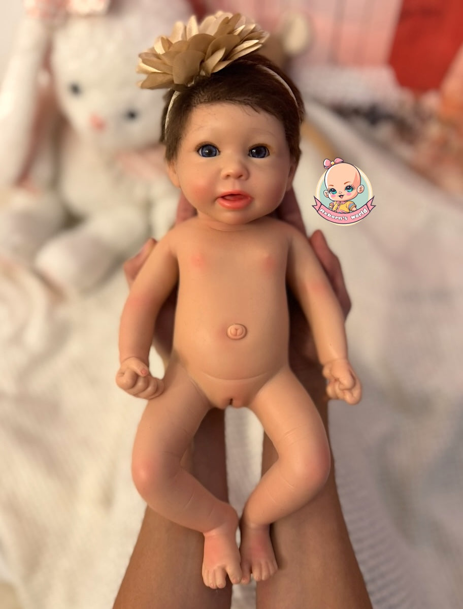 Muñeca Reborn Silicona Pelo Iris Niña 36cm / 1,6kg