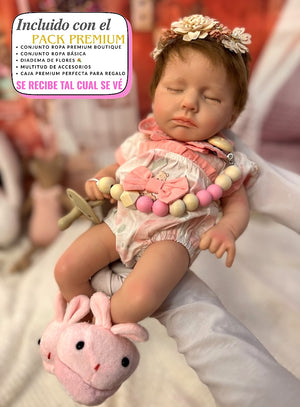 muñeca reborn alma nina pelo premium
