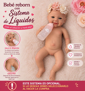 Muñeca Reborn Silicona Chloe Niña 46cm / 2,7kg - Bebe 🍼 y hace Pis 💧