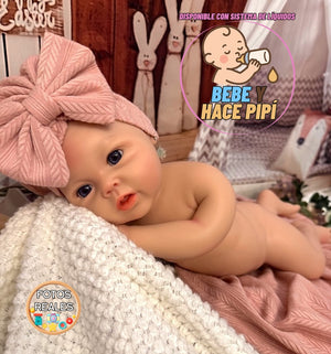 muñeeca reborn leslie nina con sistema de liquidos bebe y pipi