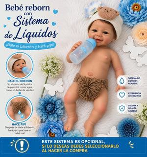 Poupée Reborn Silicone Cheveux Carles Garçon 46 cm / 2,7 kg