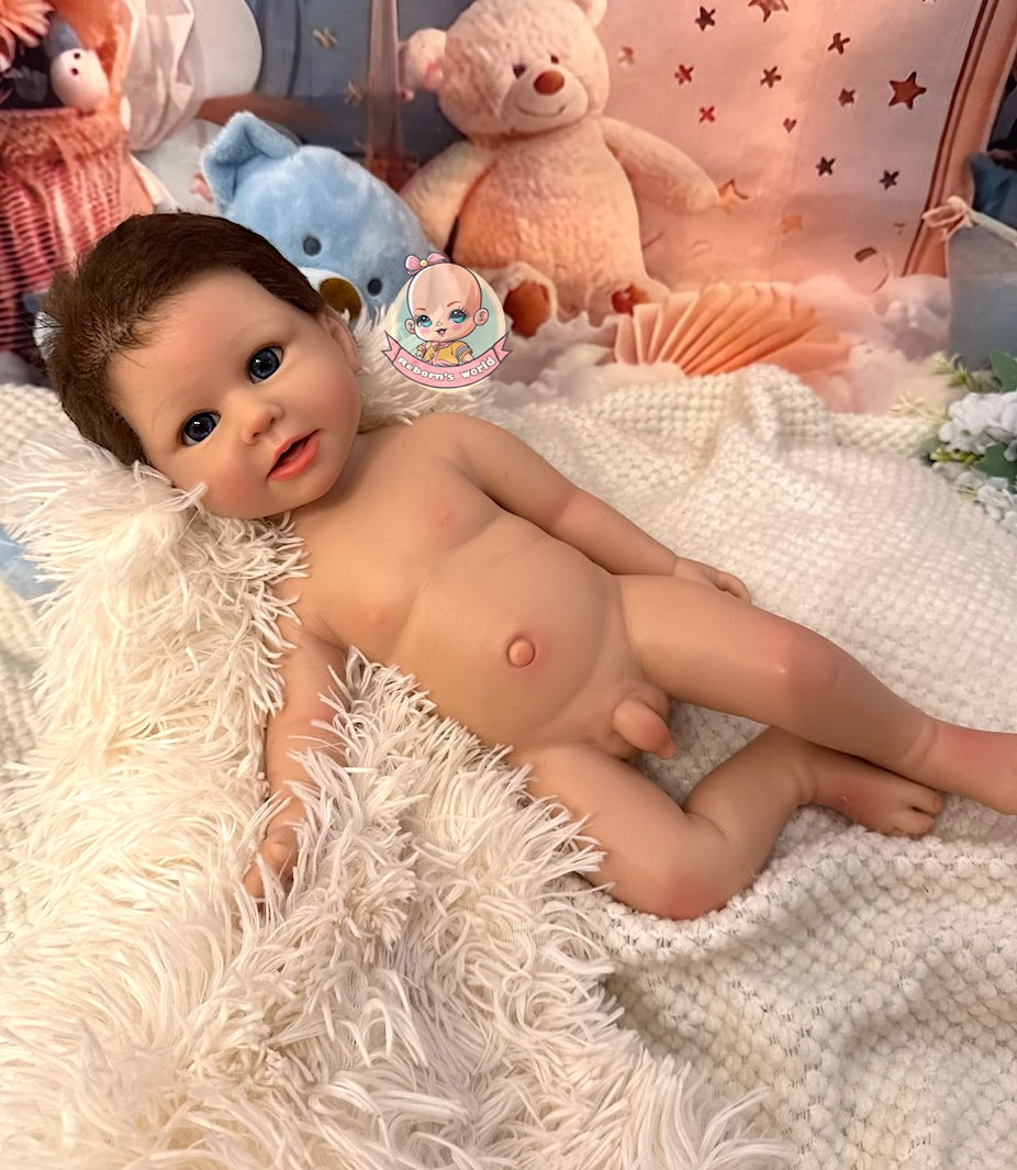 Muñeco Reborn Silicona Pelo Noah Niño 47cm / 2,8kg
