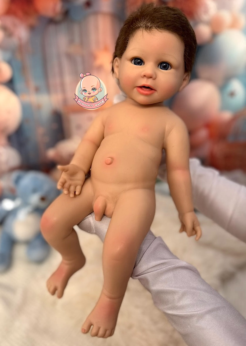 Muñeco Reborn Silicona Pelo Noah Niño 47cm / 2,8kg