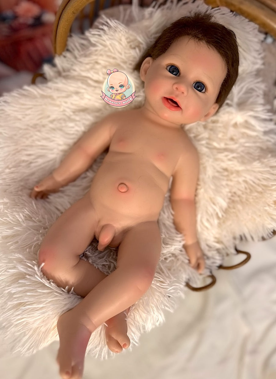 Muñeco Reborn Silicona Pelo Noah Niño 47cm / 2,8kg