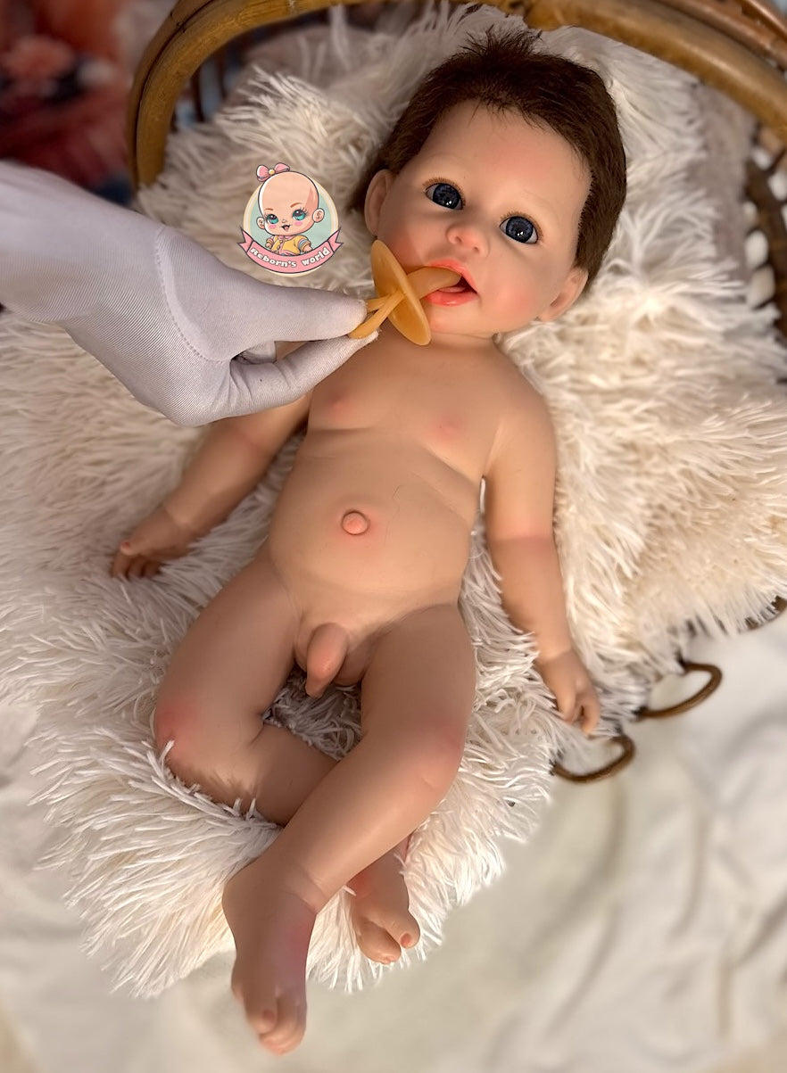 Muñeco Reborn Silicona Pelo Noah Niño 47cm / 2,8kg