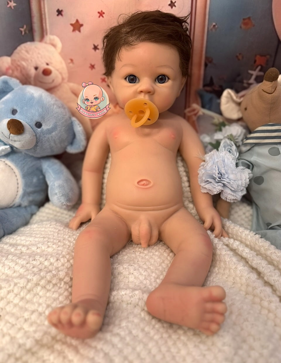 Muñeco Reborn Silicona Pelo Milú Niño 52cm / 4kg