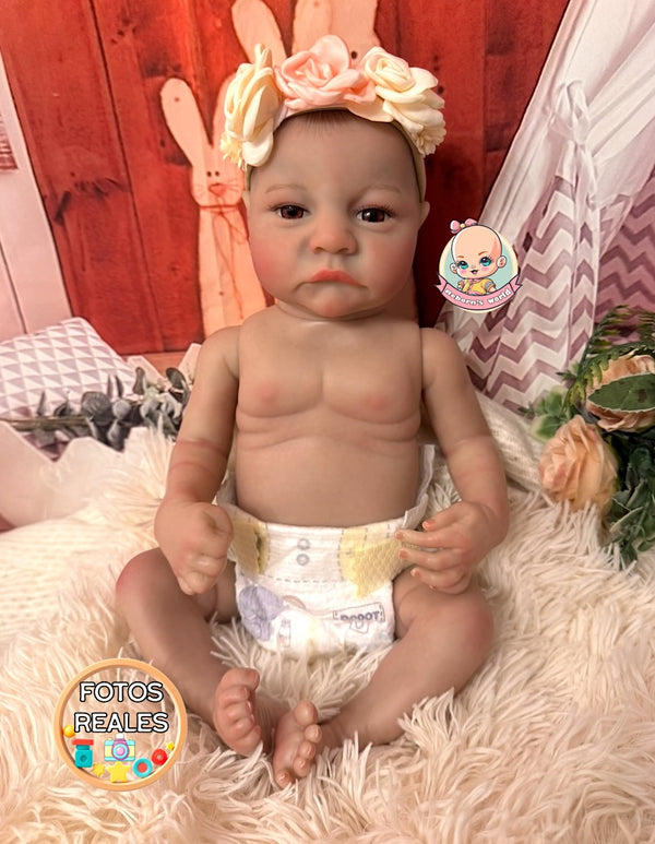 Bebe Reborn Niña Muñeca / Muñeco Cuerpo Completo Vinilo Silicona para Bañar Levi Ojos Abiertos