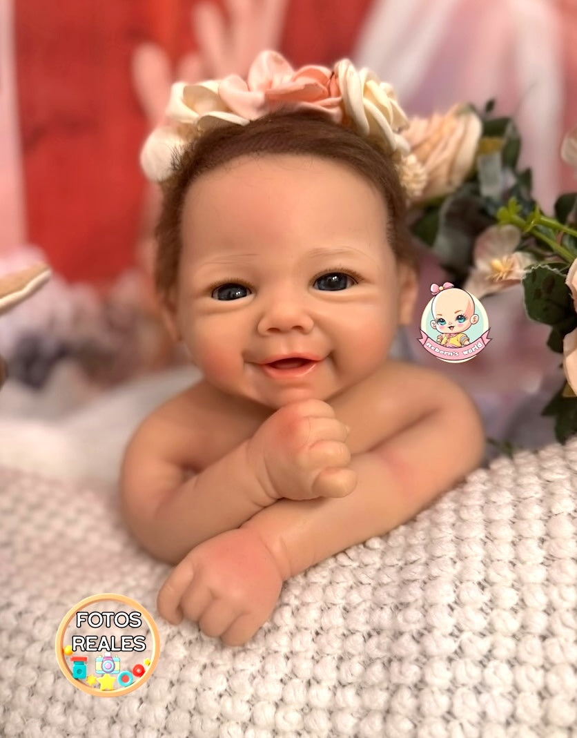 Muñeca Reborn Silicona Pelo Chloe Niña 46cm / 2,7kg