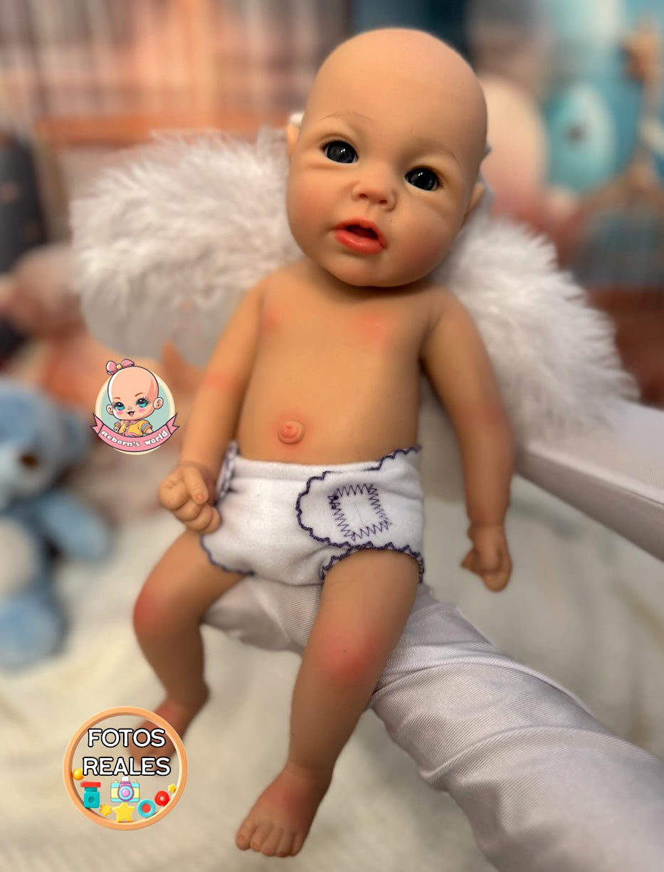 Muñeco Reborn Silicona Leslie Prematuro Niño 36cm / 1,6kg