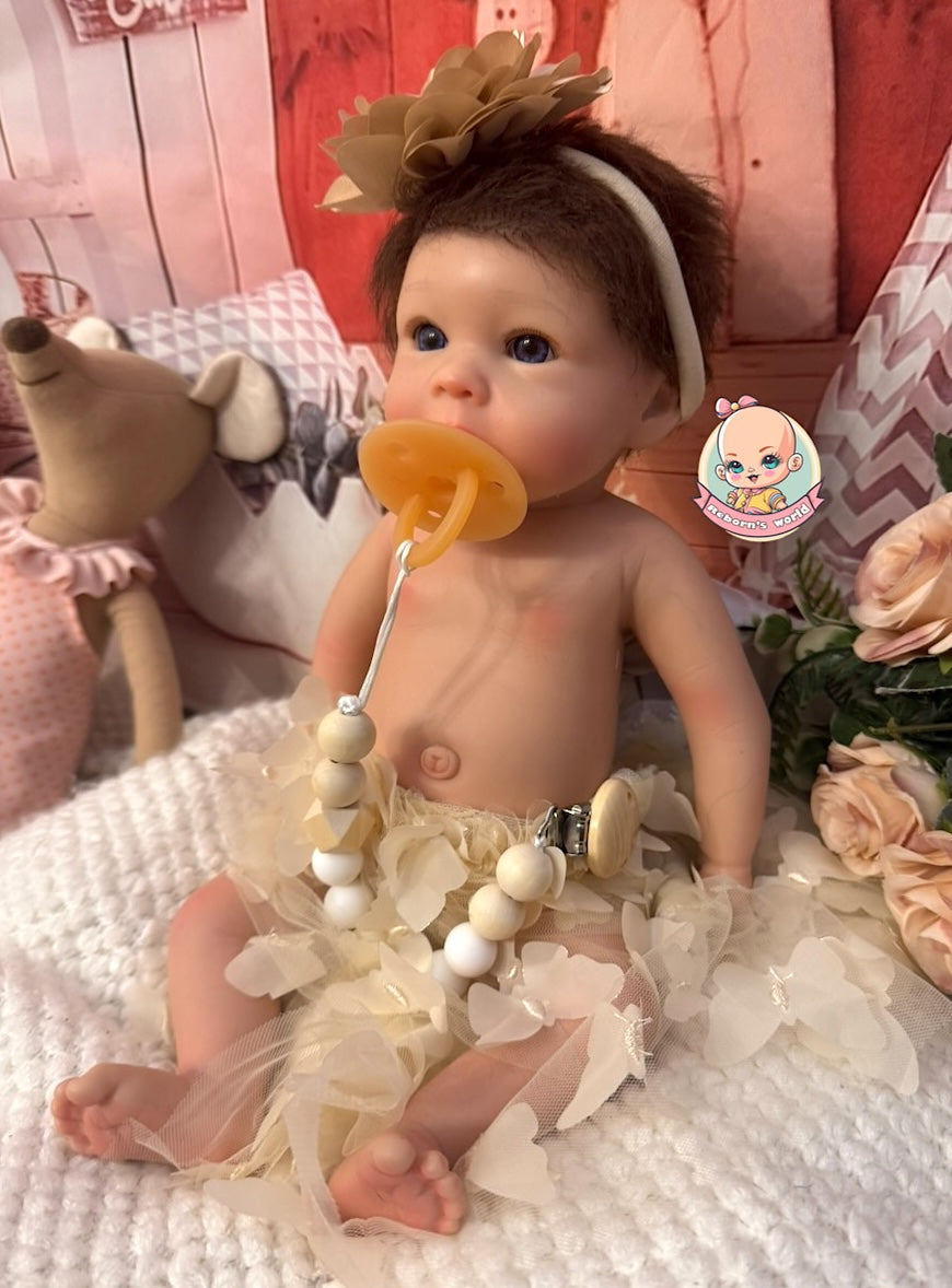 Muñeca Reborn Silicona Pelo Iris Niña 36cm / 1,6kg