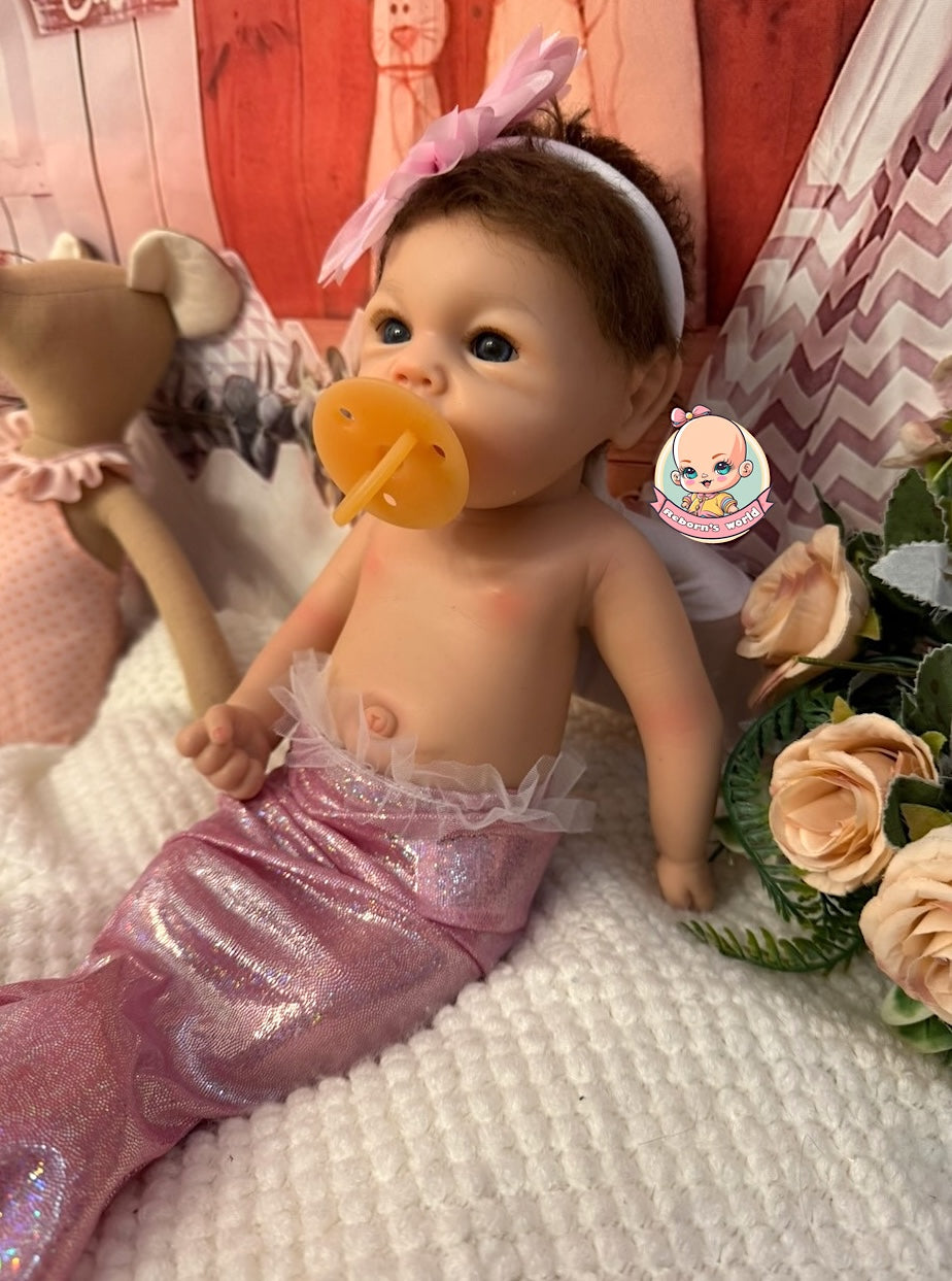 Muñeca Reborn Silicona Pelo Leslie Prematura Niña 36cm / 1,6kg