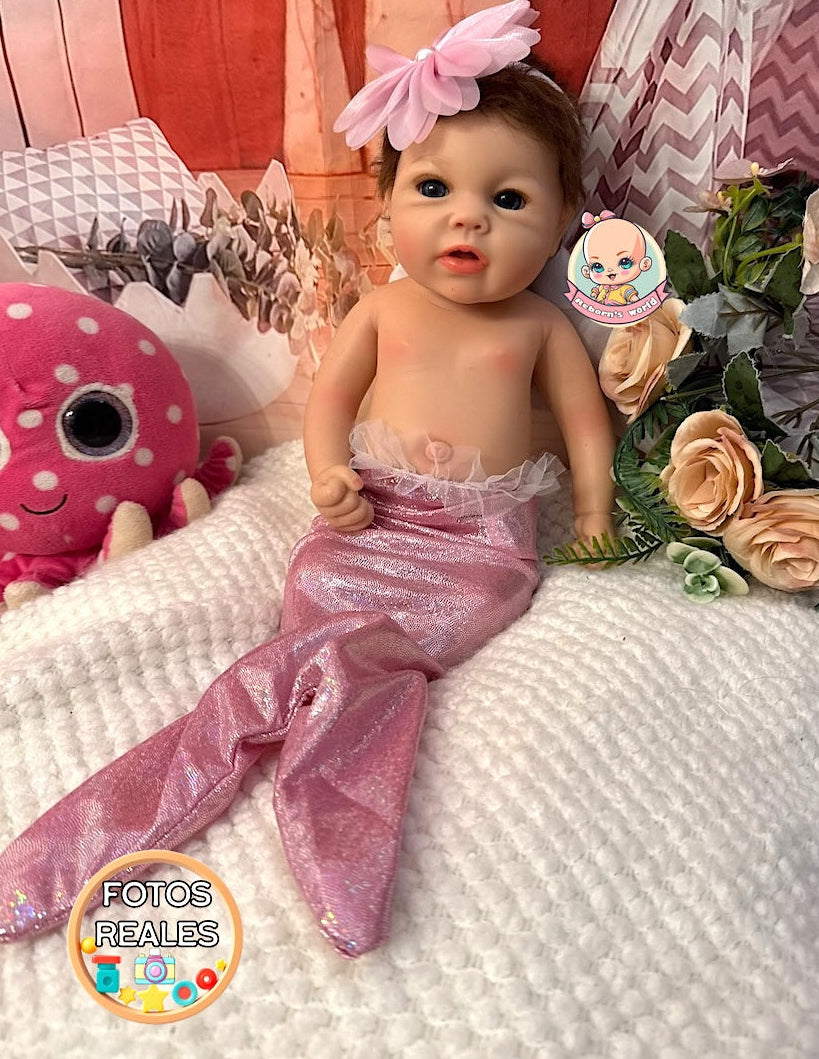 Muñeca Reborn Silicona Pelo Leslie Prematura Niña 36cm / 1,6kg