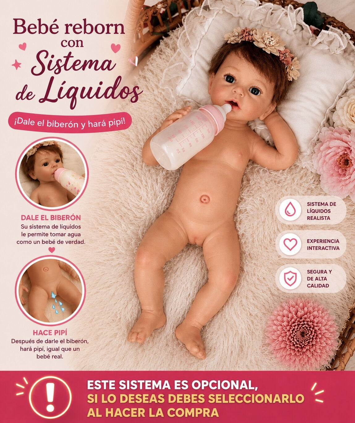 Muñeca Reborn Anuk Nina Pelo Liquidos Info