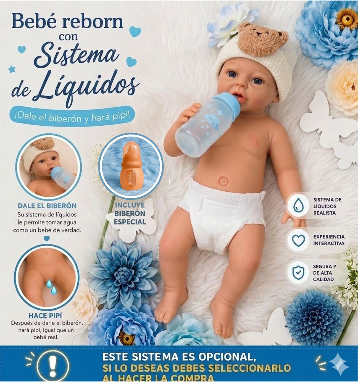 Muneca Reborn Anuk Nino Pelo sistema liquidos info
