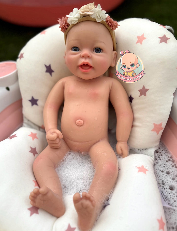 Muñeca reborn niña silicona blanda cuerpo completo que puede bañarse