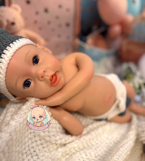 Muñeca reborn silicona blanda entera platino bebe dormido Martin