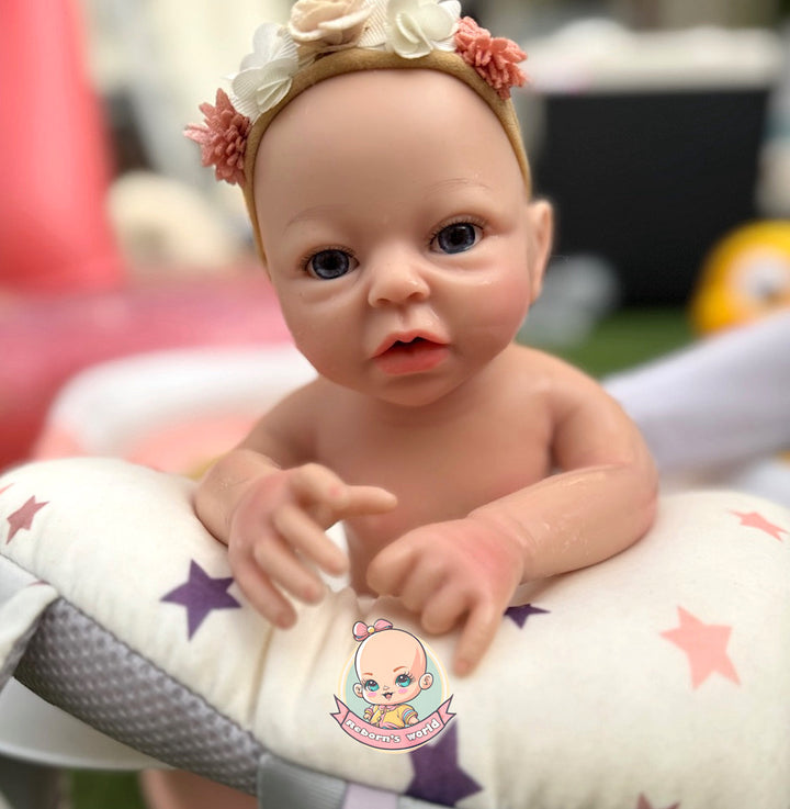 Muñeca reborn silicona blanda platino artesanal hecha a mano Noa