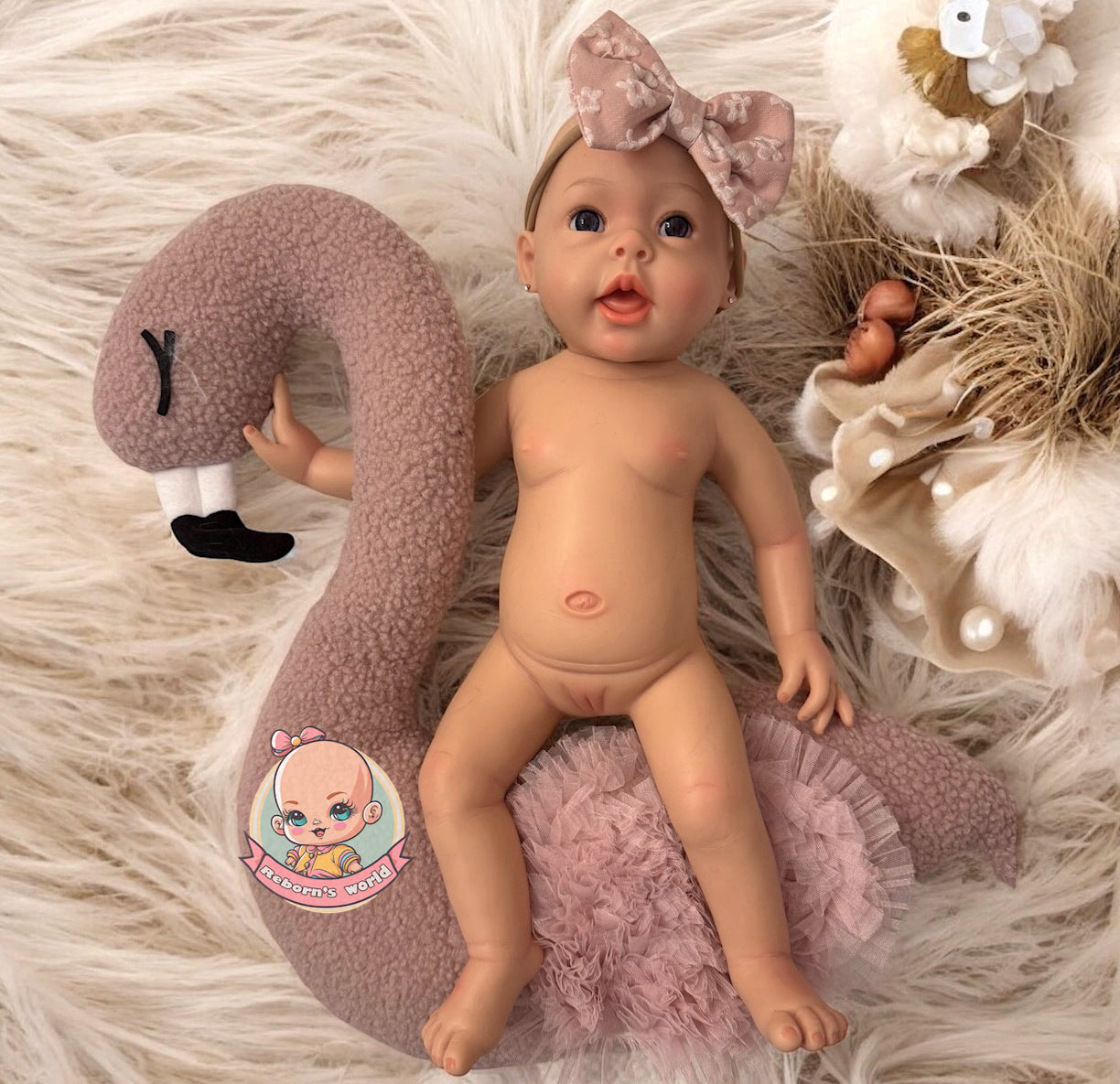 Muñeca reborn silicona blanda platino cuerpo entero cejas pestañas pelo Martina