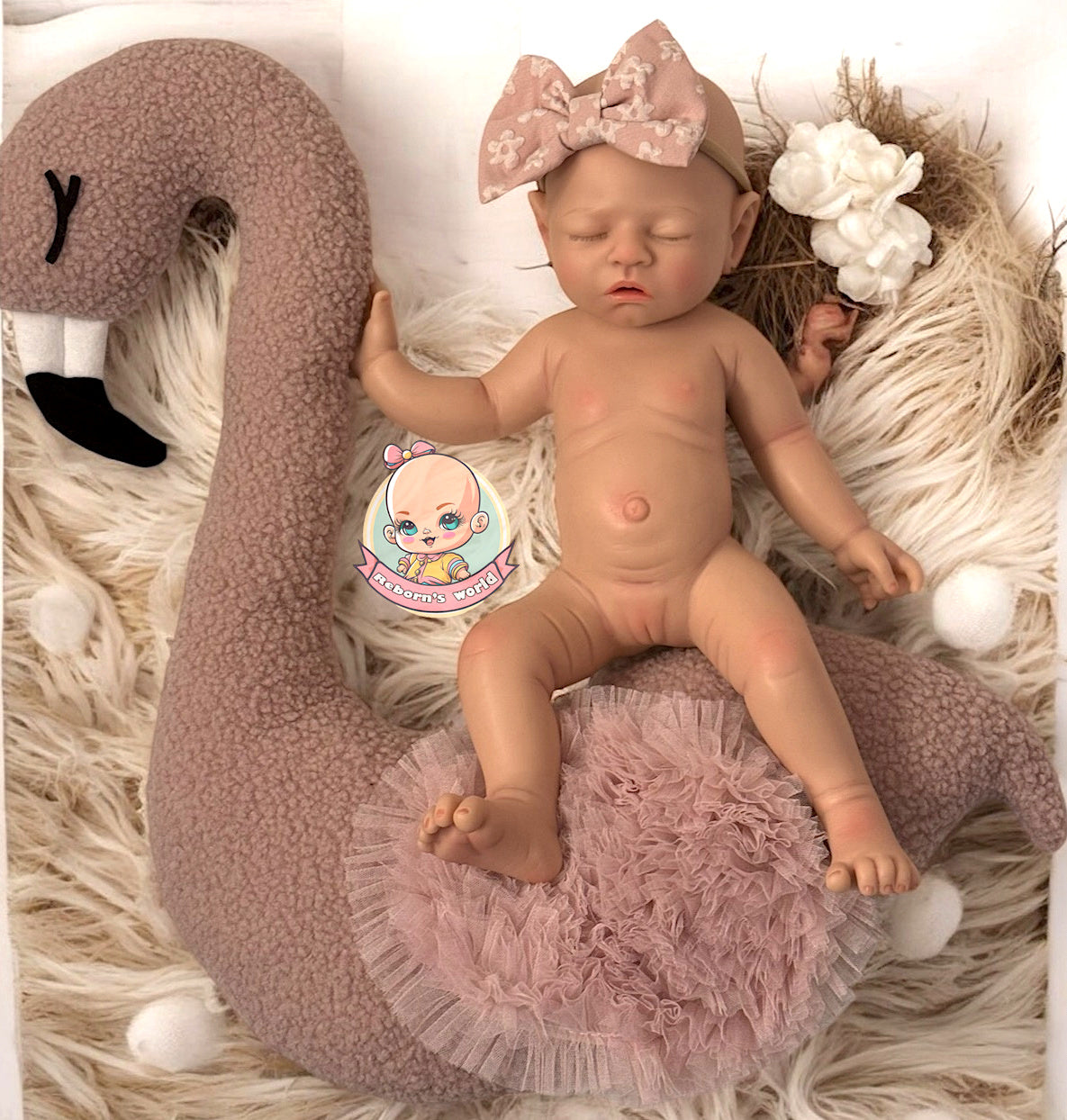 Muñeca reborn silicona blanda platino cuerpo entero cejas pestañas pelo 