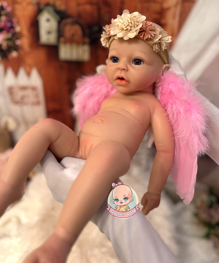 Muñeca reborn silicona blanda platino cuerpo entero despierta Noa