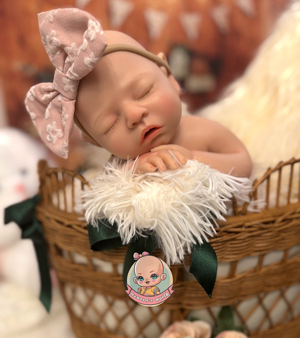 Muñeca reborn silicona blanda platino cuerpo entero dormida Royal