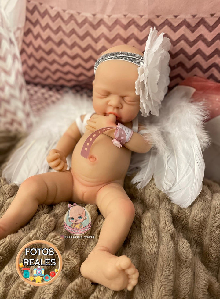 Muneca reborn silicona blanda platino cuerpo entero se puede abrir boca Zoe
