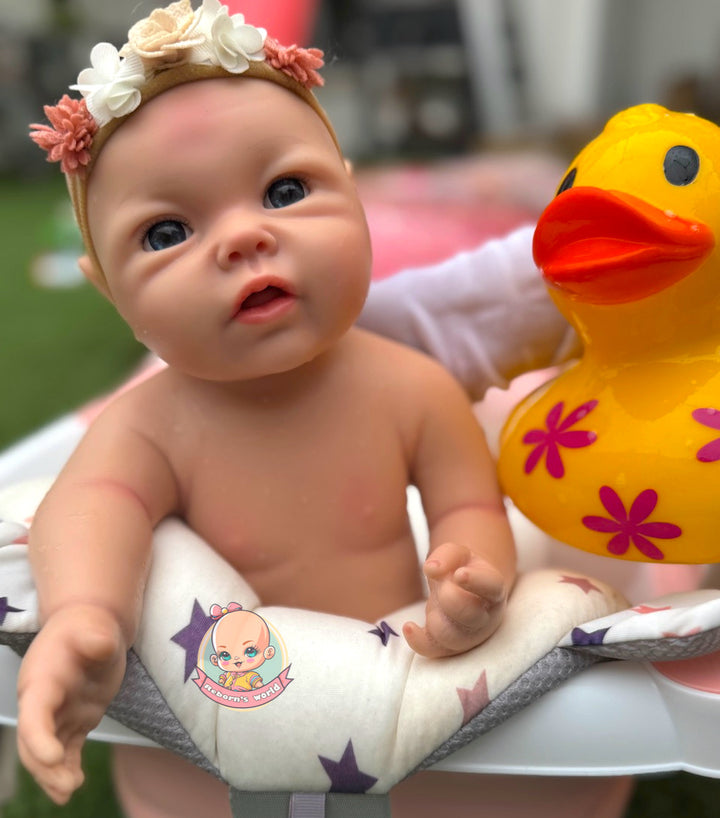 Muñeca reborn silicona blanda platino leslie se pueda bañar