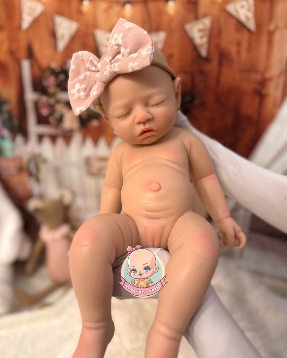 Muñeca reborn silicona blanda platino realista dormida Royal
