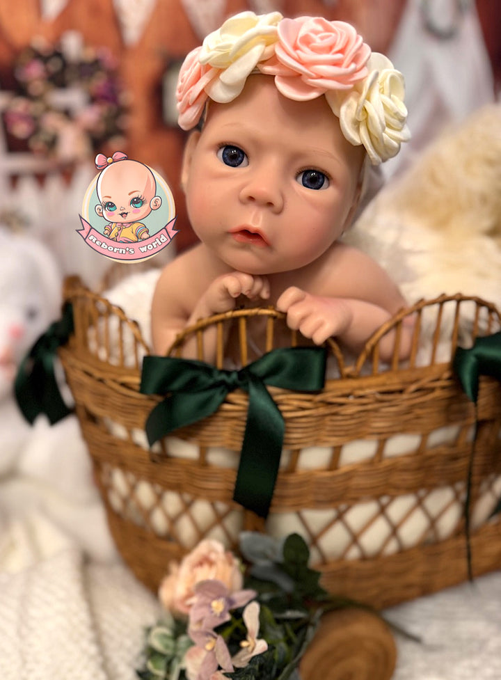 Muneca reborn silicona platino blanda Valeri niña cuna