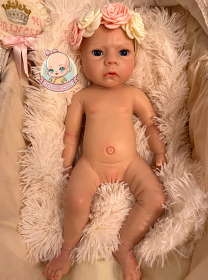 Muñeca reborn silicona platino blanda Valeri niña carrito