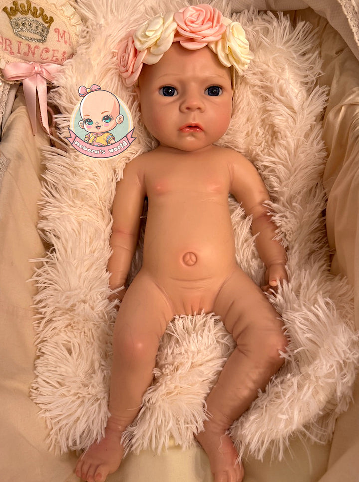 Muñeca reborn silicona platino blanda Valeri niña carrito