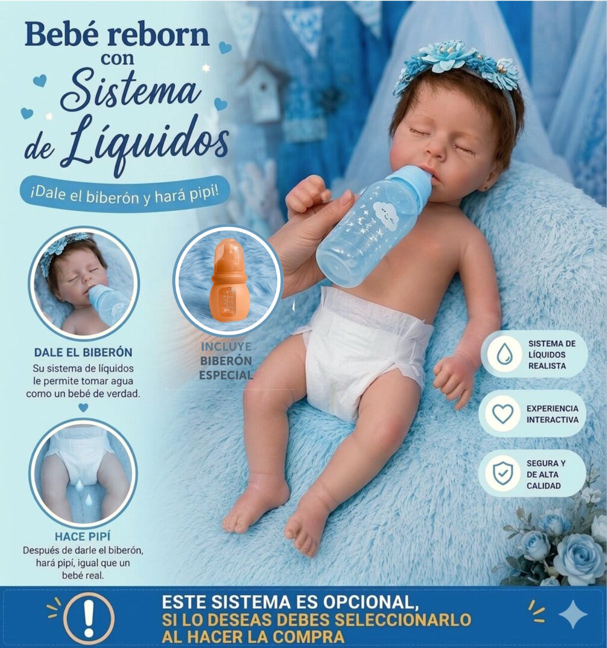 Muneco Reborn Lenie Nino Pelo Liquidos Info