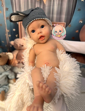 Muñeco reborn silicona blanda platino cuerpo entero despierto chico Martin