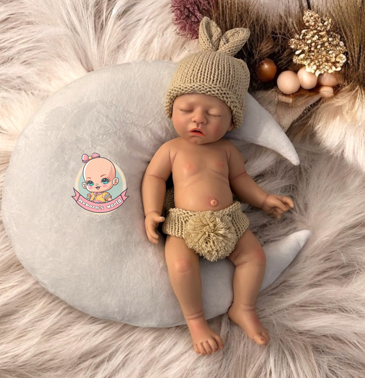Muneco reborn silicona blanda platino cuerpo entero dormido chico Royal