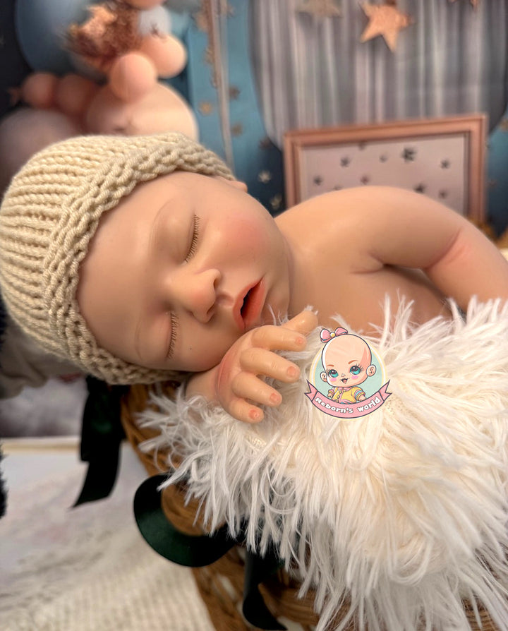 Muñeco reborn silicona blanda platino cuerpo entero ojos cerrados niño Royal