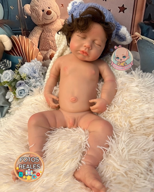 bebe reborn pelo injertado niño
