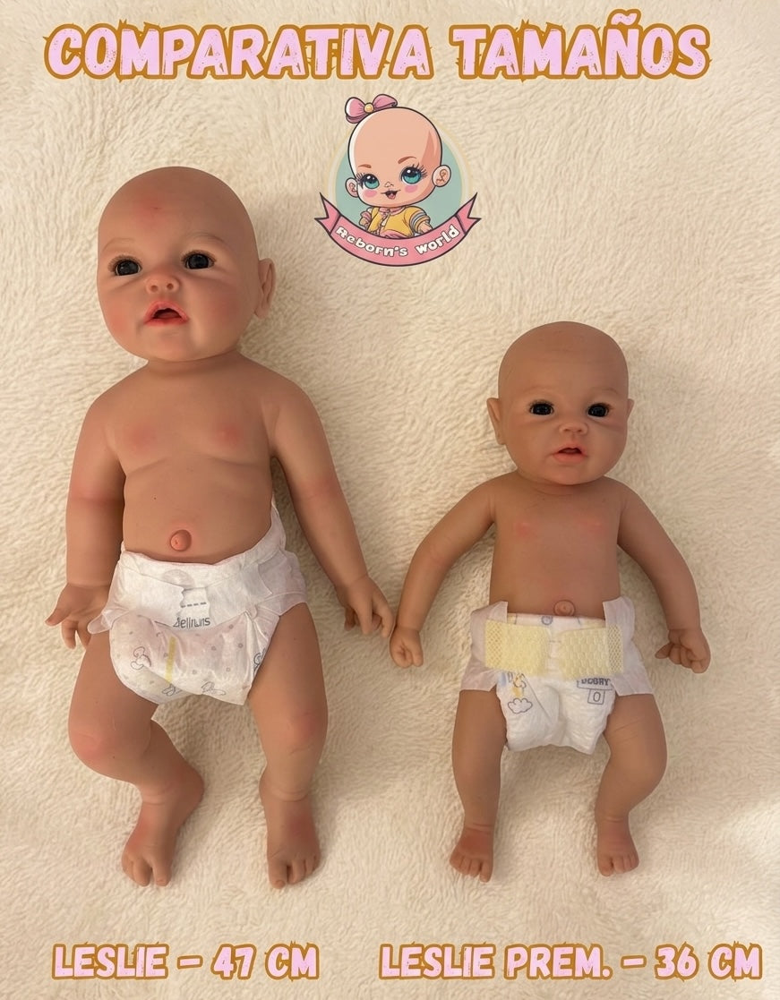 Muñeca Reborn Silicona Leslie Prematura Niña 36cm / 1,6kg