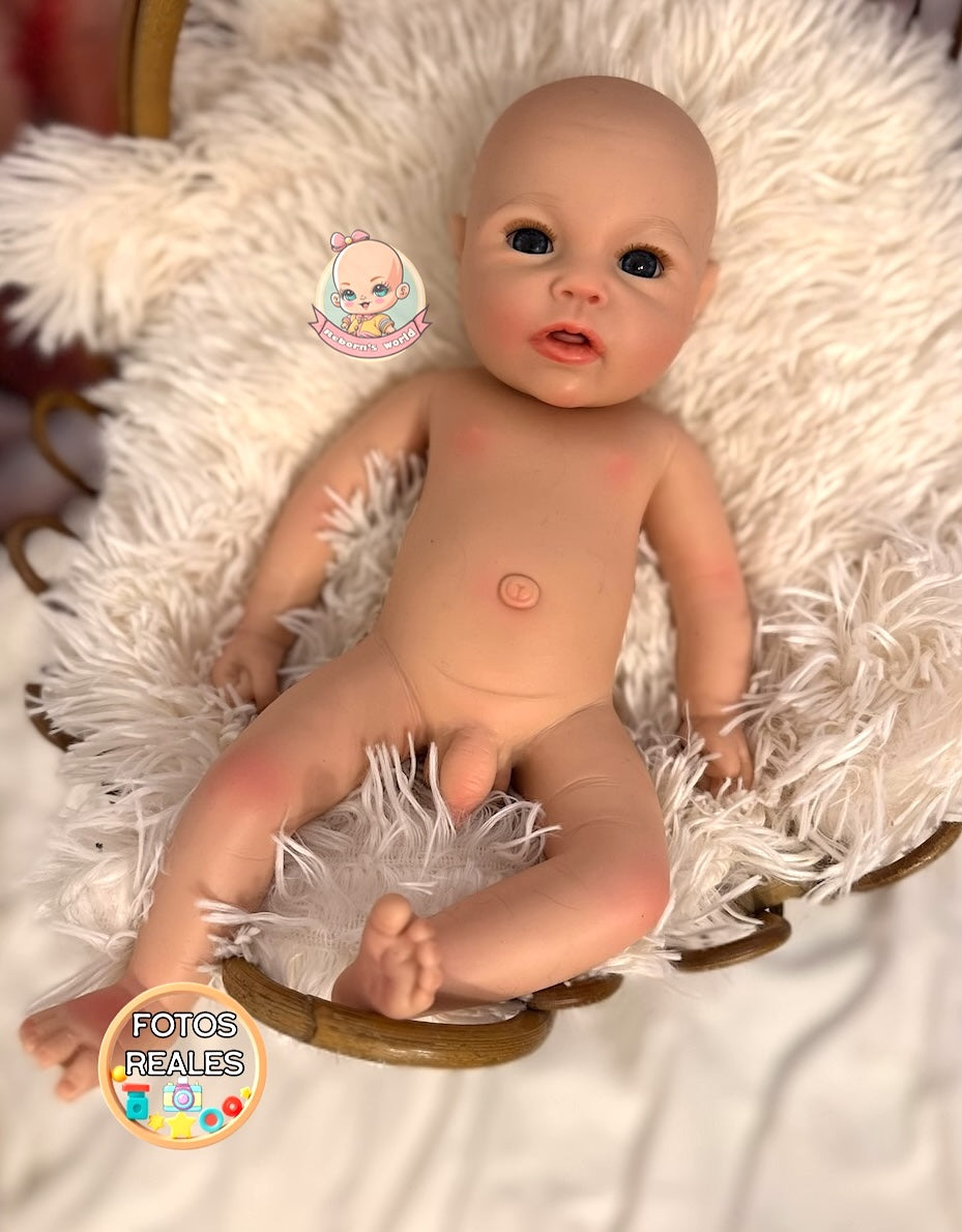 Muñeco Reborn Silicona Leslie Prematuro Niño 36cm / 1,6kg