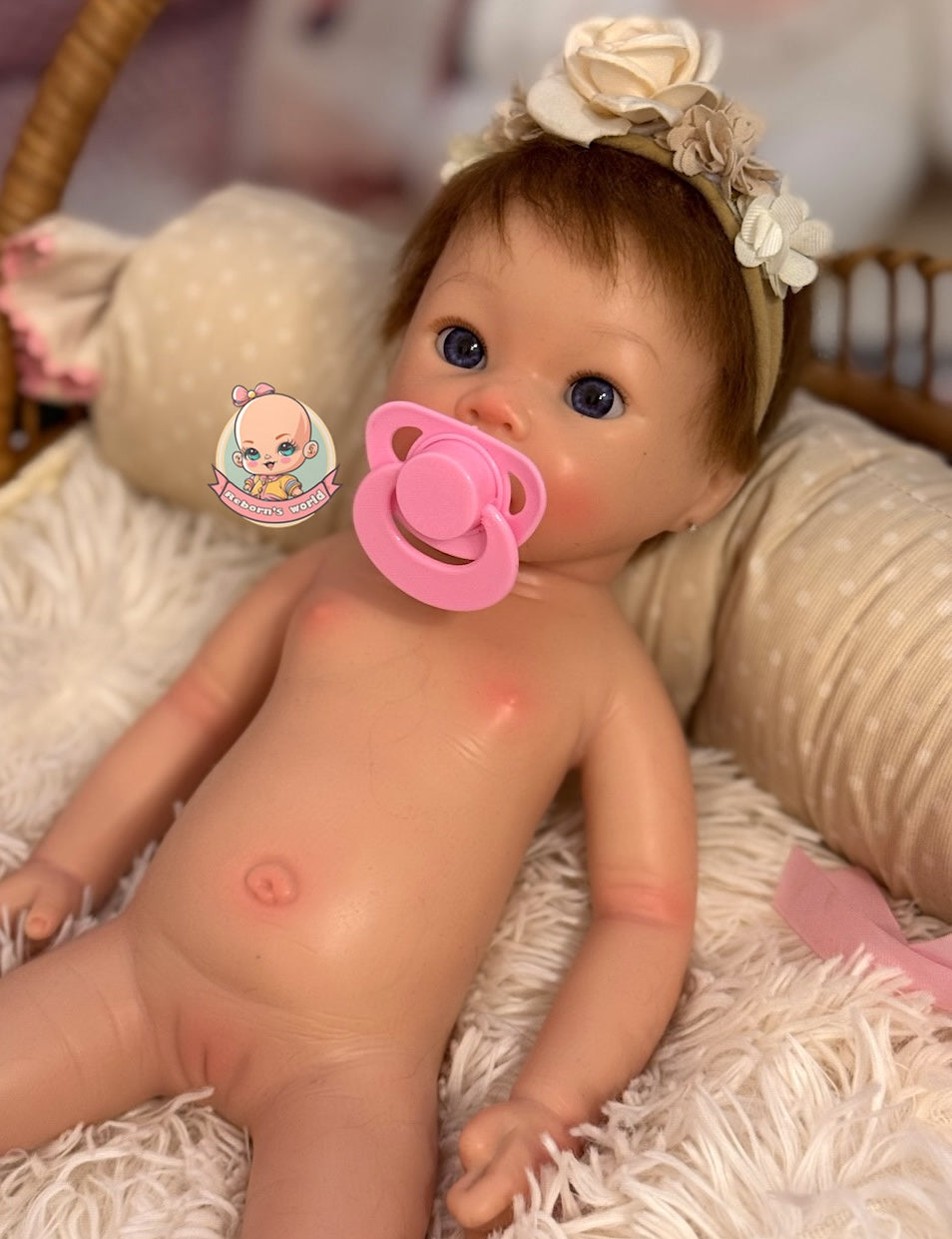 muñeca reborn con pelo raiz