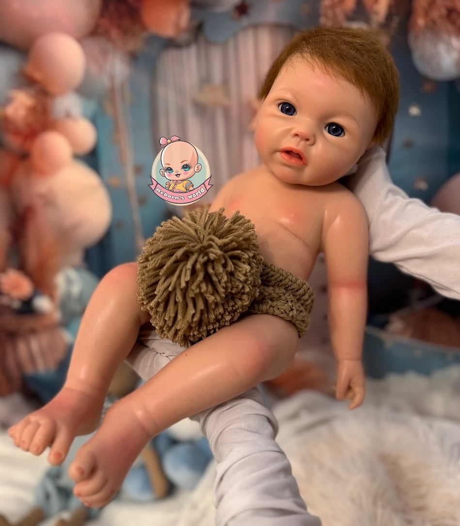muñeca reborn silicona ojos abiertos niño