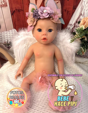 Muñeca Reborn Silicona Andy Niña 40cm / 1,7kg - Bebe 🍼 y hace Pis 💧