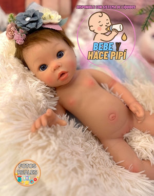 muñeca reborn con pelo injertado natural