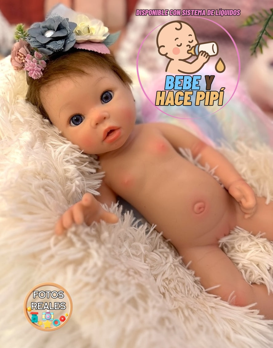 muñeca reborn con pelo injertado natural