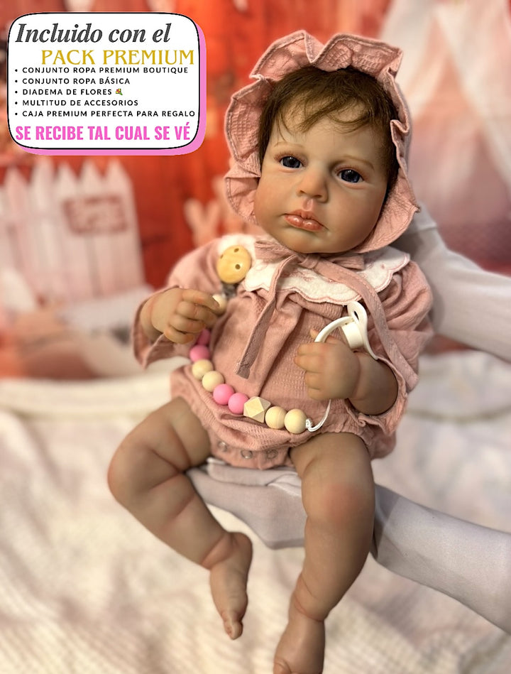 muñeca reborn lou lou despierto pelo niña