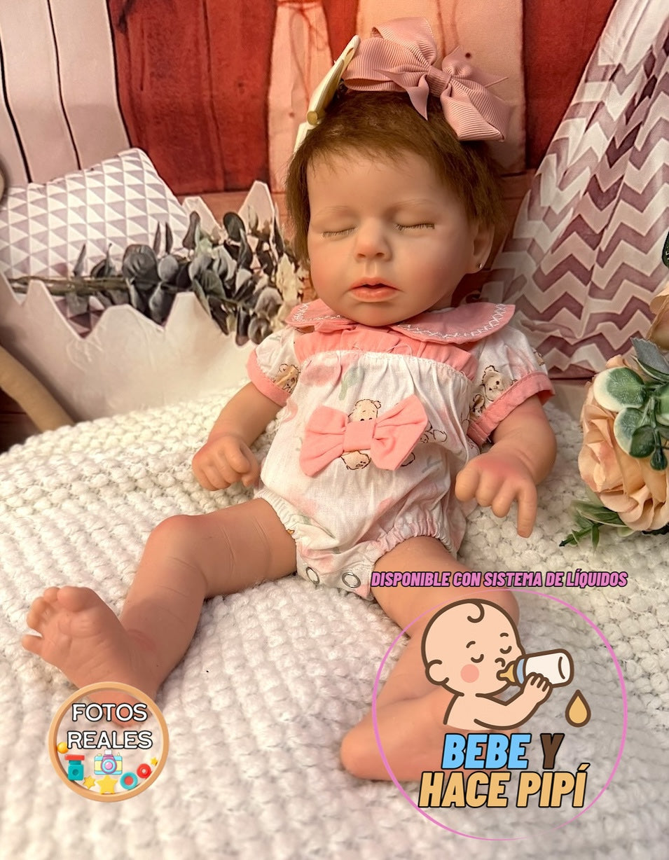 muneca reborn lou lou dormida pelo sistema liquidos bebe y pipi