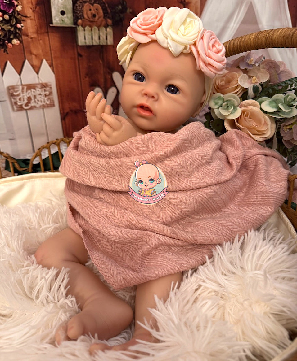 Muñeca reborn silicona blanda platino leslie ropa