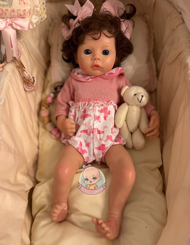 muñeca reborn silicona con pelo en carrito