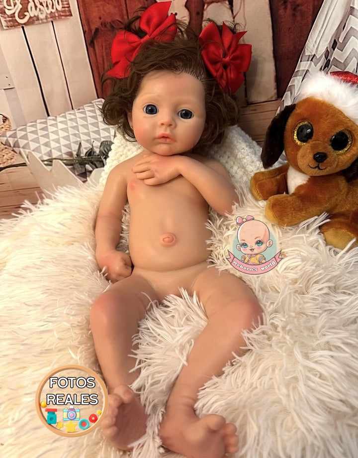 muneca reborn silicona con pelo  mia nina